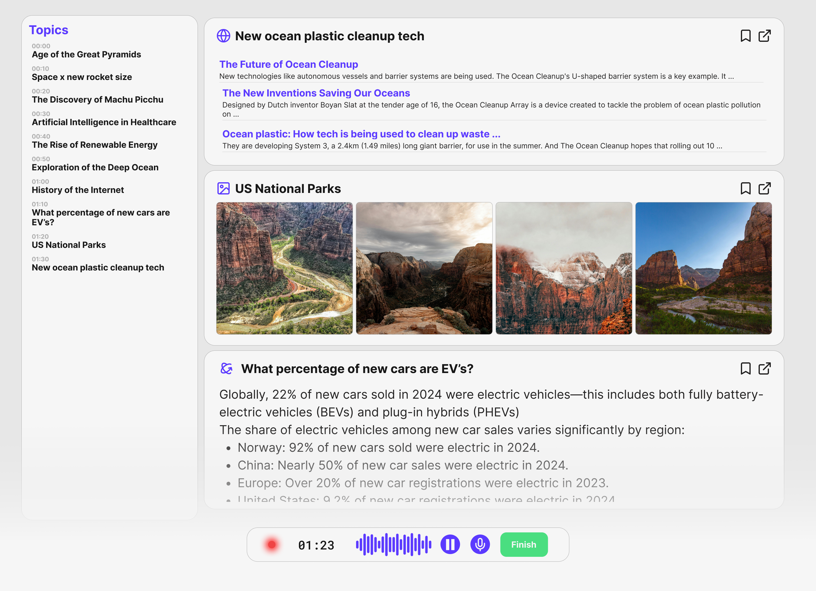 PodMod Application Interface - Real-time AI Assistant Dashboard